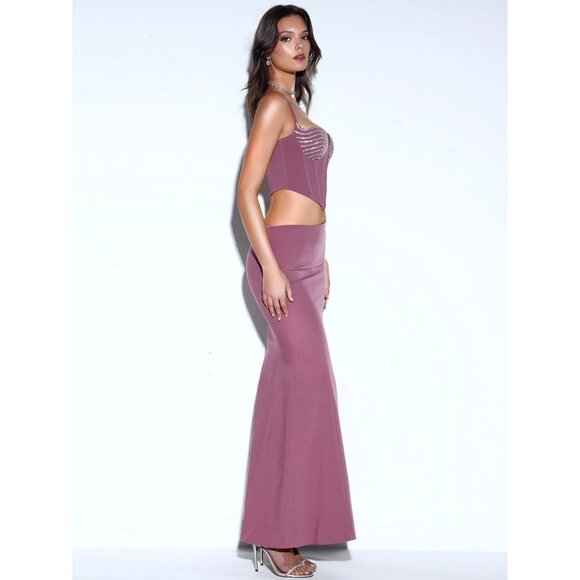 Miss Circle Delice Mauve Flare Maxi Skirt - Picture 5 of 10